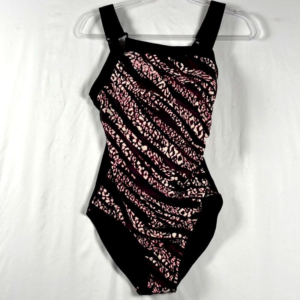 Aqua Green NWT Asymmetrical One Piece Swimsuit Size Medium Zebra Animal Print - Picture 2 of 12